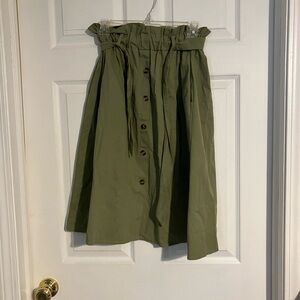 Olive Green Button-Down Skirt